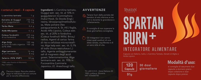 Spartan Burn Plus ingredienti Spartan Burn ingre