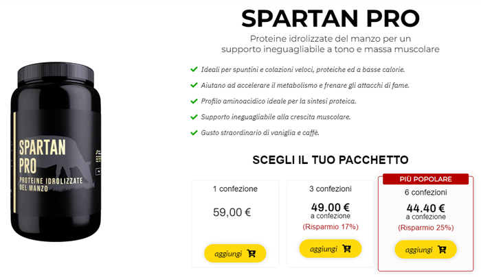 spartan pro proteine in polvere spartan pro proteine in polvere